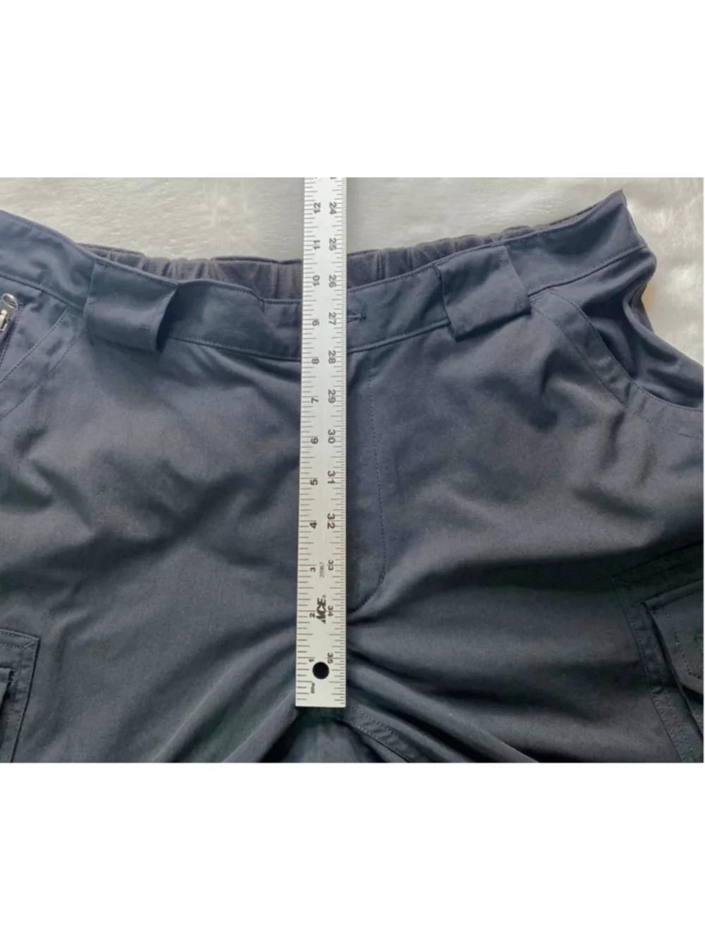 Duluth Trading Dry on the Fly Cargo Pants Mens Lx32 Black Nylon Hiking UPF